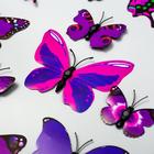 Магнит пластик "Бабочки одинарные крылья фиолетовые" набор 12 шт - Фото 2