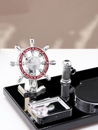 Набор настольный канцелярский 6 в 1 с визитницей и часами, черное дерево - Фото 5