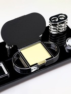 Набор настольный канцелярский 6 в 1 с визитницей и часами, черное дерево - Фото 7