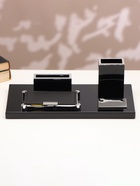 Набор настольный канцелярский 4 в 1 с визитницей, МИКС - Фото 3