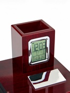 Набор настольный канцелярский 4 в 1 с часами, красное дерево - Фото 4