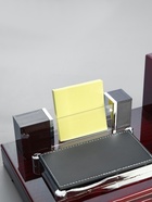 Набор настольный канцелярский 4 в 1 с часами, красное дерево - Фото 5