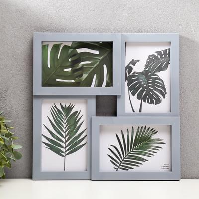 Фоторамка-коллаж на 4 фото «Прелесть», серебро, (пластиковый экран)