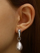 Серьги с жемчугом «Грейс» пухлая капля, цвет белый в серебре  (артикул 6629673)  большой выбор товаров оптом и в розницу по низким ценам с доставкой