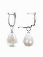 Серьги с жемчугом «Грейс» пухлая капля, цвет белый в серебре  (артикул 6629673)  большой выбор товаров оптом и в розницу по низким ценам с доставкой
