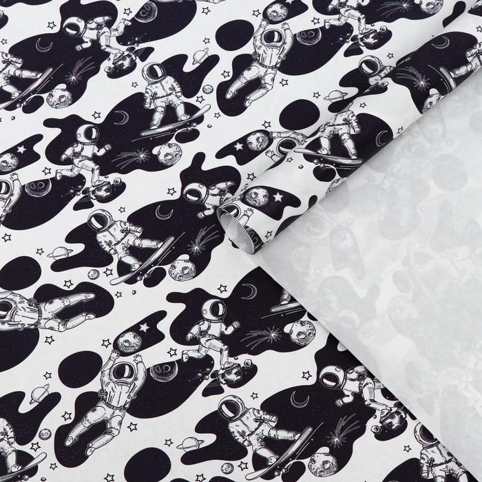 Набор бумаги упаковочной крафт "Космонавт", 50 × 70 см, 2 листа - Фото 1