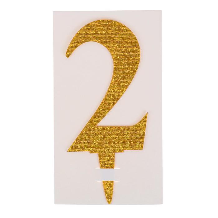 Топпер для торта «2», акрил, МИКС - Фото 1