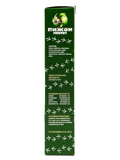 Зерновые палочки «Пижон» для птиц, медовые, 2 шт., 80 г