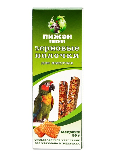 Зерновые палочки «Пижон» для птиц, медовые, 2 шт., 80 г