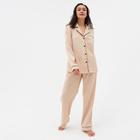 Пижама женская (сорочка, брюки) MINAKU: Light touch цвет бежевый, р-р 46 - Фото 2