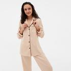 Пижама женская (сорочка, брюки) MINAKU: Light touch цвет бежевый, р-р 52 4880034