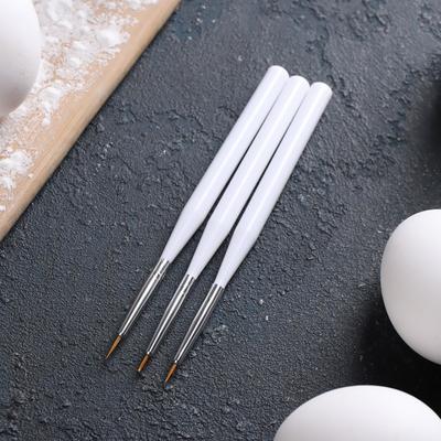 Набор кондитерских кисточек для декорирования Доляна, 3 шт., цвет белый