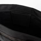 Сумка хозяйственная на молнии, наружный карман, цвет чёрный - фото 22789052