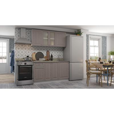 Кухонный гарнитур Хозяюшка, 1500х600х2100, МДФ, Белый/Трюфель