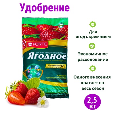 Удобрение для ягод пролонгированное «Бона Форте» с кремнием, гранулы, 2.5 кг