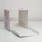 Коробка для торта с окном, кондитерская упаковка Best wishes, 30?30?30 см (комплект 2 шт) - фото 46781801