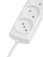 Удлинитель Luazon Lighting ECO, 4 розетки, 5 м, 10 А, 2200 Вт, ПВС 2×0.75 мм2, без заземления, белый - Фото 6