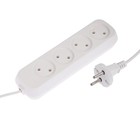 Удлинитель Luazon Lighting ECO, 4 розетки, 10 м, 10 А, 2200 Вт, ПВС 2×0.75 мм2, без заземления, белый - Фото 2