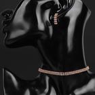 Набор 2 предмета: серьги, чокер «Лёд» два ряда, цвет белый в золоте, 32см - Фото 1