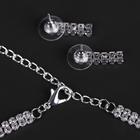 Набор 2 предмета: серьги, чокер «Лёд» два ряда, цвет белый в серебре, 32 см - Фото 3