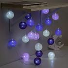 УЦЕНКА Гирлянда «Нить» 5 м с насадками «Клубки лиловые», IP20, прозрачная нить, 20 LED, свечение белое, 220 В - Фото 5