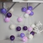 УЦЕНКА Гирлянда «Нить» 5 м с насадками «Клубки лиловые», IP20, прозрачная нить, 20 LED, свечение белое, 220 В - Фото 6