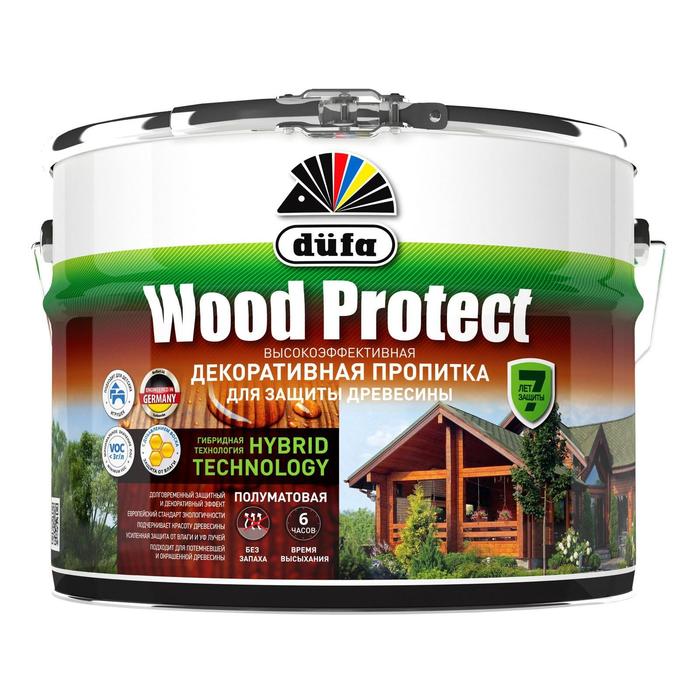 Пропитка düfa для защиты древесины WOOD PROTECT, махагон, полуматовая, 2,5л - Фото 1
