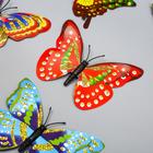 Магнит пластик "Бабочки двойные крылья" золотой глиттер МИКС 7х10 см - Фото 2