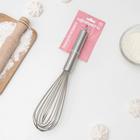 Венчик для взбивания с толстыми струнами KONFINETTA, струна 2 мм, 33 см, нержавеющая сталь, серебристый - Фото 3