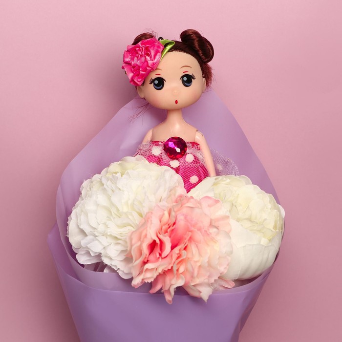 Букет с игрушкой «Кукла Роза» - фото 1907210741