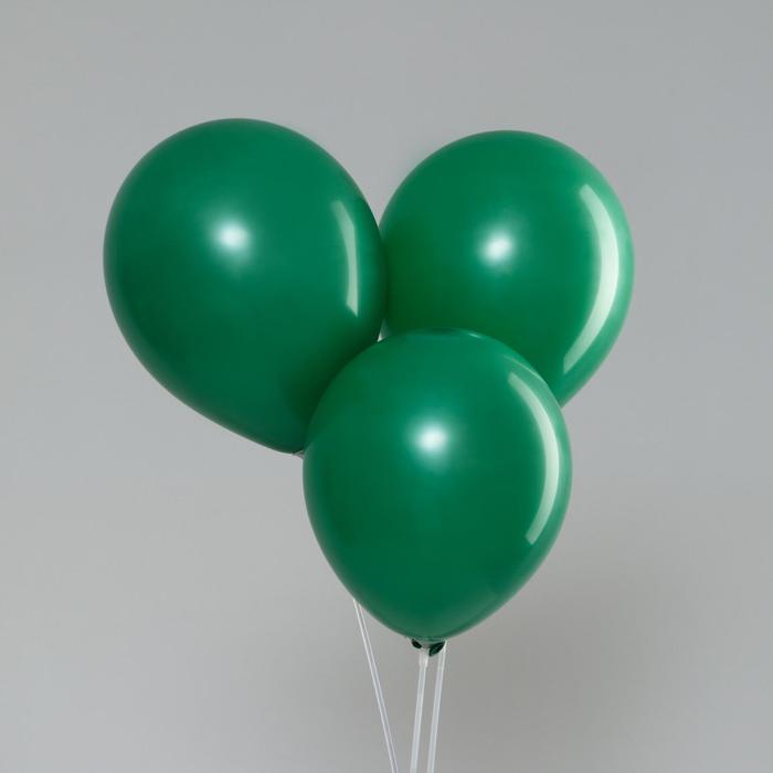 Шар латексный 12", стандарт, набор 100 шт., цвет темно-зеленый - Фото 1