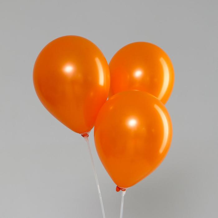 Шар латексный 12", перламутровый, набор 5 шт., цвет оранжевый - Фото 1