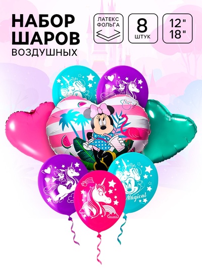Воздушные шары, набор, Минни Маус