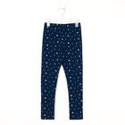 Леггинсы для девочки, цвет тёмно-синий/сердечки, рост 116 см - Фото 2