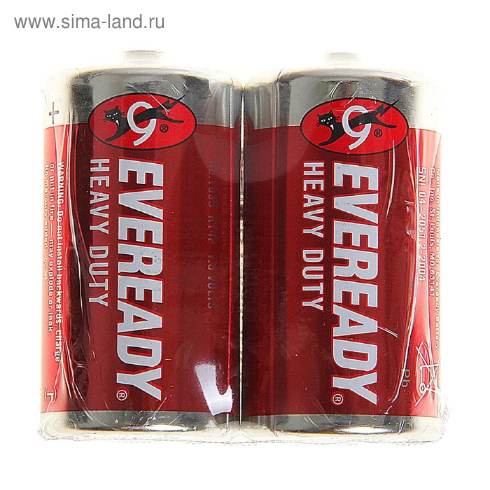 Батарейка солевая Eveready Heavy Duty, C, R14-2S, 1.5В, спайка, 2 шт. - Фото 1