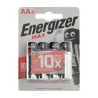 Батарейка алкалиновая Energizer Max, AA, LR6-4BL, 1.5В, блистер, 4 шт. - фото 51342594