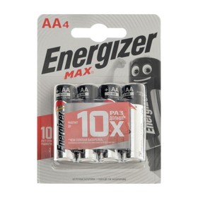 Батарейка алкалиновая Energizer Max, AA, LR6-4BL, 1.5В, блистер, 4 шт. 780654