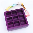 Коробка под 9 конфет с обечайкой « Зонтики » с окном 14.5×14.5×3.5 см 6775920