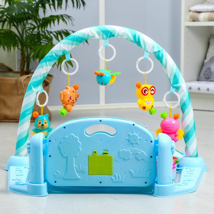 Развивающий коврик «Малыши», с пианино, голубой 49482