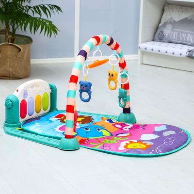 Развивающий музыкальный коврик «Пляж», пианино, 4 игрушки, зеркало, размер 73x48 см