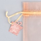 Мешочек подарочный органза оранжевый «Для тебя», с шильдиком, 10 х 12 см +/- 1.5 см - Фото 4