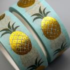 Клейкая лента бумага "Золотой ананас" ширина 1,5 см длина 5 м 1,5х4,1х4,1 см (комплект 2 шт) - фото 49406187