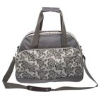 Сумка дорожная, 1 отдел, 2 наружных кармана, длинный ремень, цвет серый - Фото 1