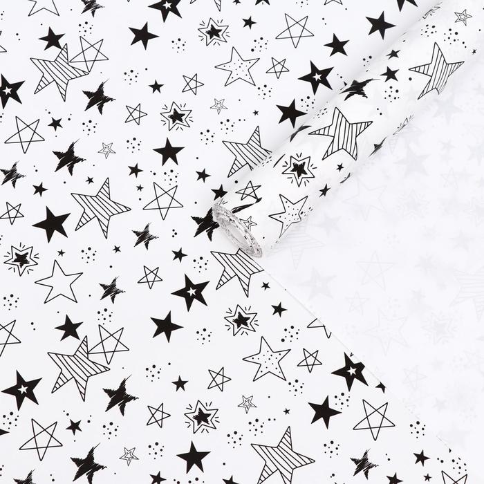 Бумага упаковочная крафт «Звезды», 0,6 х 10 м, 70 г/м² - Фото 1