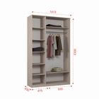 Шкаф прямой трёхстворчатый «Орион», с зеркалом, 1413×450×2300 мм, цвет белый - Фото 2