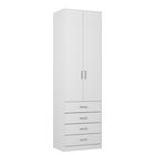 Шкаф двухстворчатый Орион с ящиками, 700х2300х450, Белый/Белый - Фото 1