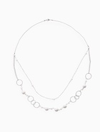 Бусы «Жемчужный мир» кольца с бусинами, белые в серебре, 90 см - Фото 2