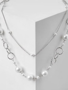 Бусы «Жемчужный мир» кольца с бусинами, белые в серебре, 90 см 6779354