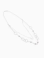 Бусы «Жемчужный мир» кольца с бусинами, белые в серебре, 90 см - Фото 3