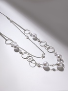 Бусы «Жемчужный мир», кольца с бусинами, белые в серебре, 90 см - Фото 8